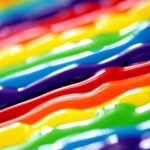 A vibrant abstract background featuring flowing rainbow colors in a creative artistic style.